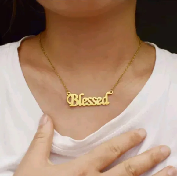 🫶Blessed✝️Inspirational Pendant Neclace - Picture 1 of 3